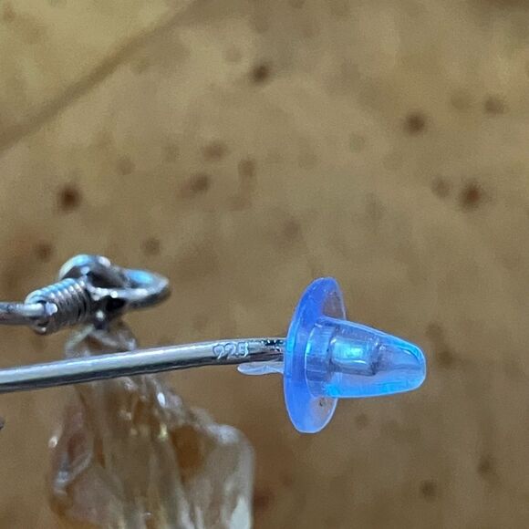 Large Brazilian Citrine Sterling Silver Dangle Earrings - Picture 4 of 7